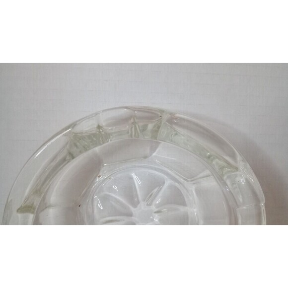 Vintage glass ashtray large 8.5 inches cut glass cigarette cigar ashtray - Picture 2 of 7